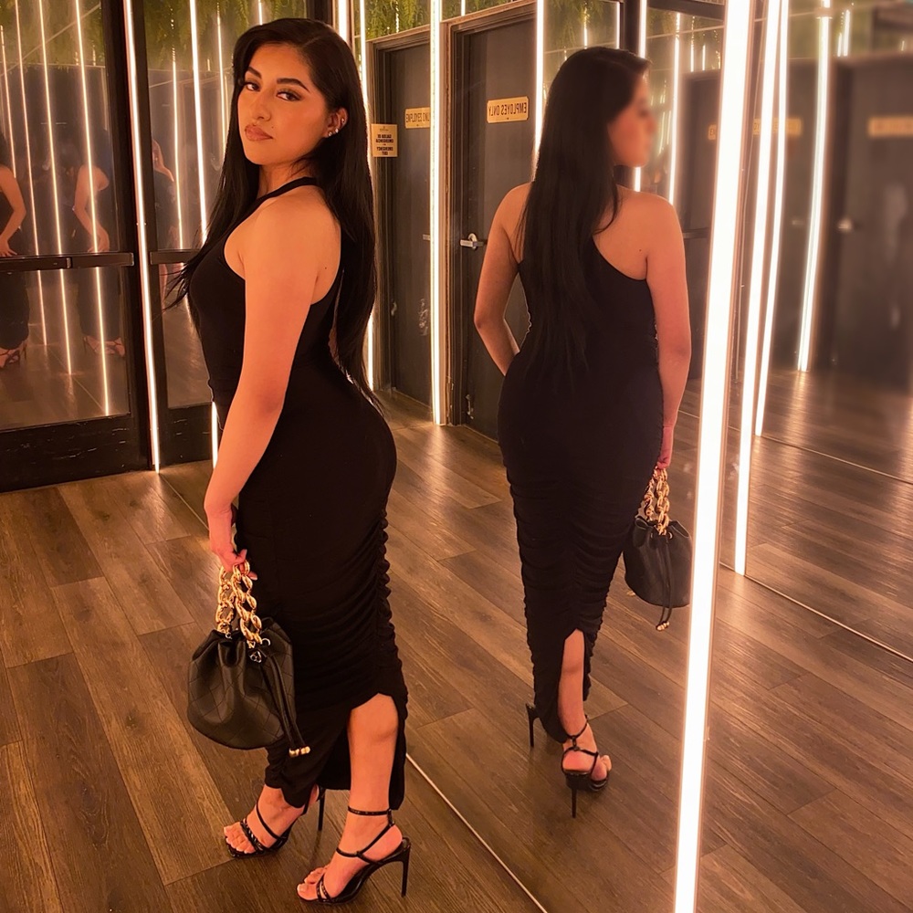 Ruched maxi dress